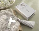 blessings silver cross bookmark with tassel in keepsake book box